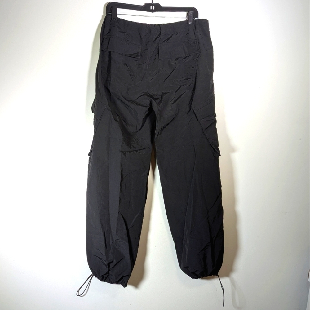 Casei Black Nylon Baggy Cargo Pants M - Picture 6 of 8
